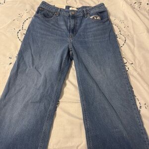 H&M High Rise Full Length Jeans Women’s US 12 Wide Leg